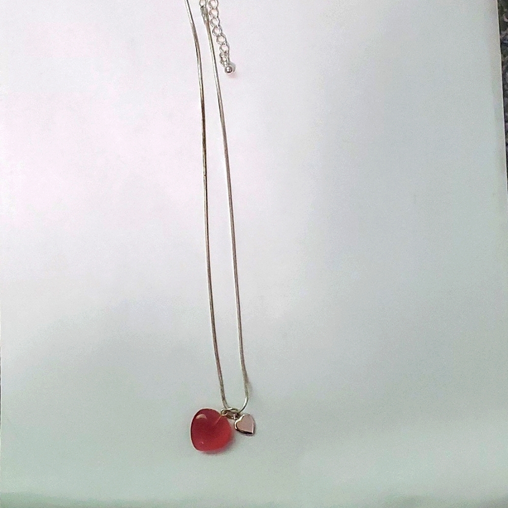 Pink heart necklace